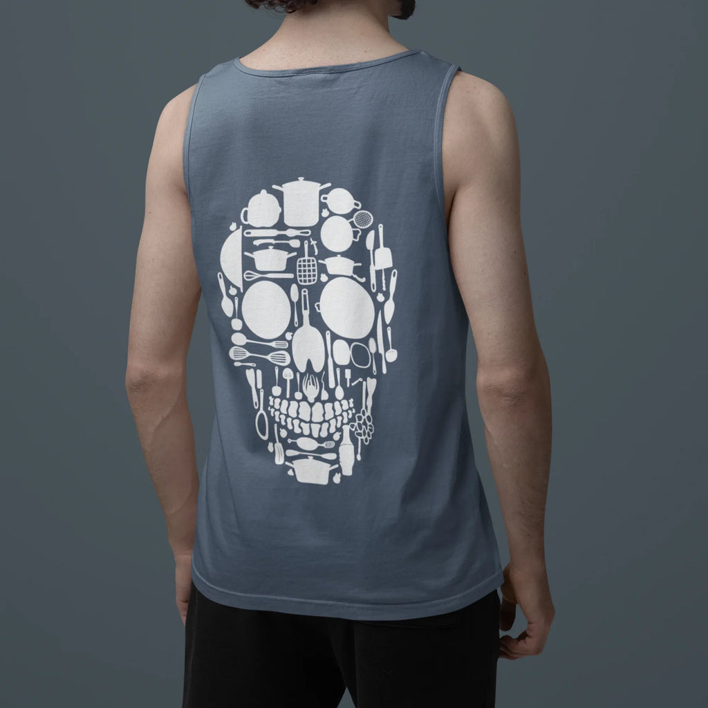 Skull Kitchen BACK PRINT Premium Unisex tank