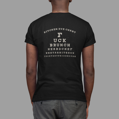 BACK PRINT Kitchen Eye Chart Unisex Tee