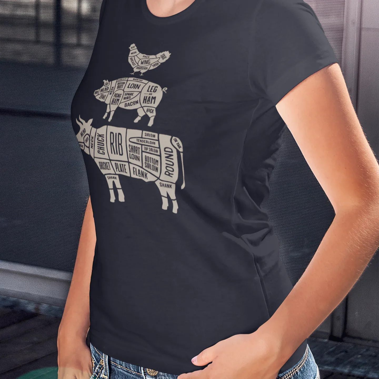 Chicken, Cow, Pig Women's Relaxed T-Shirt - Odd Chef