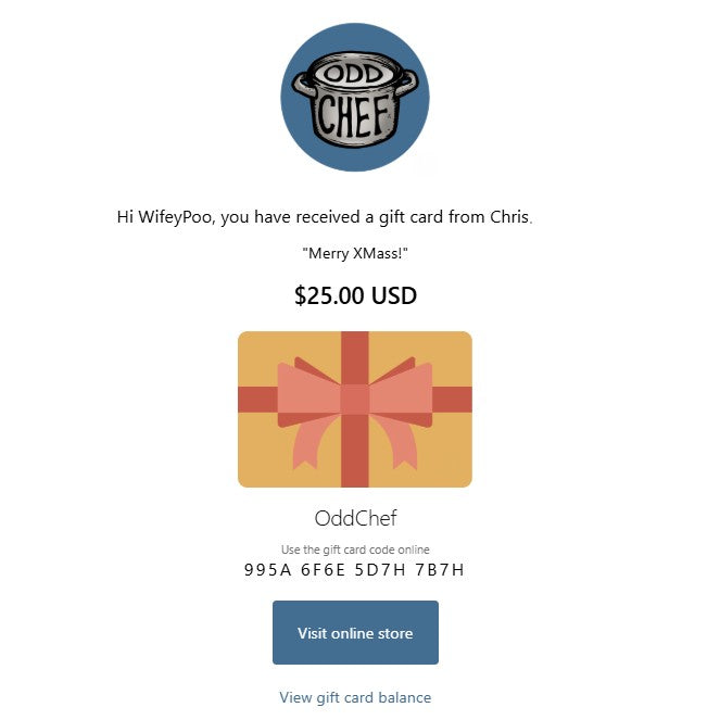 Odd Chef Shop Gift Card