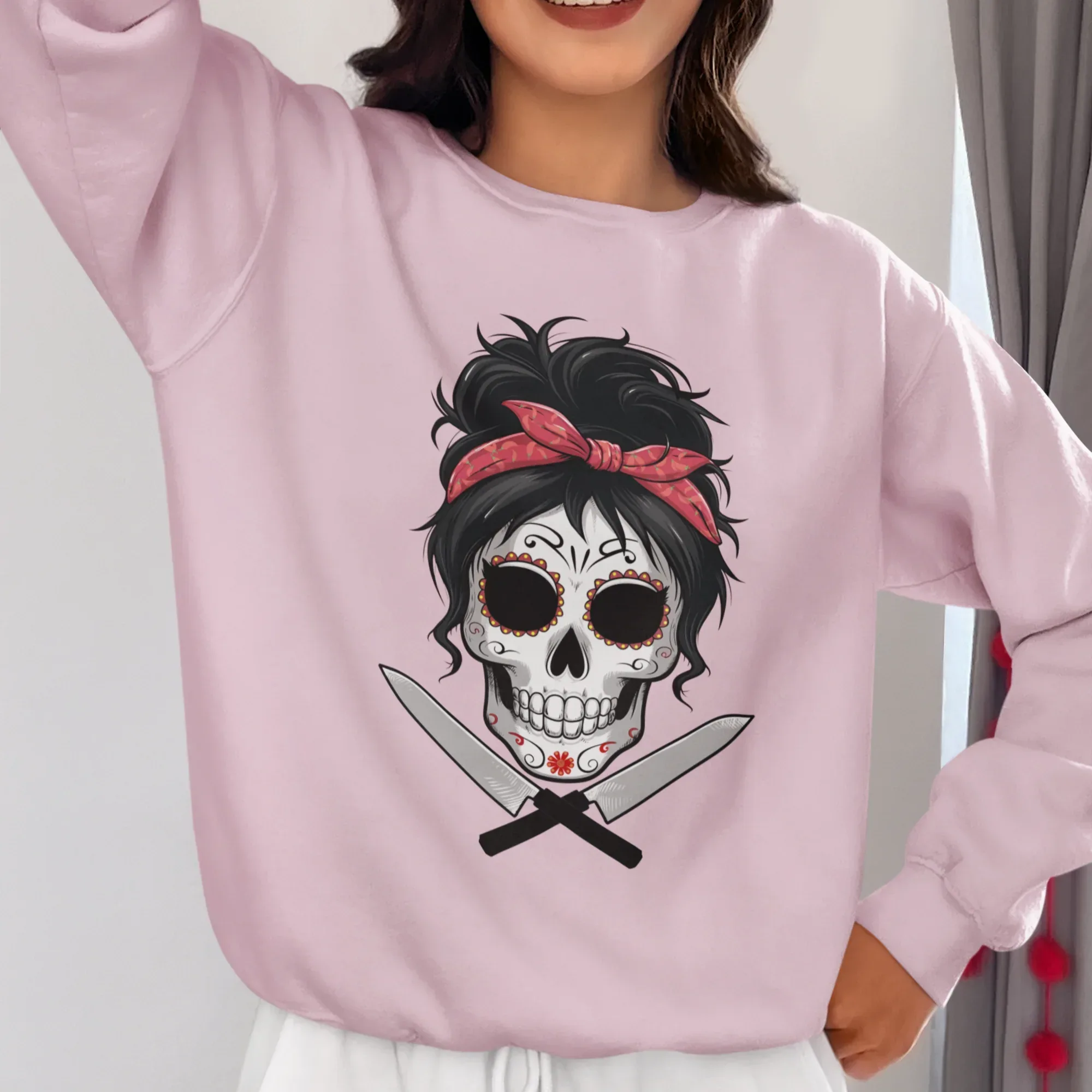 Sugar Skull Chef Chick Unisex Sweatshirt - Odd Chef