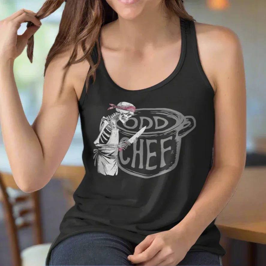 Odd Chef Skeleton Official Women’s Fitted Racerback Tank Top - Odd Chef