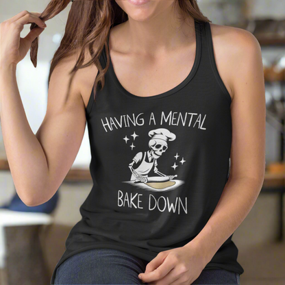 Mental Bake Down Women’s Fitted Racerback Tank Top