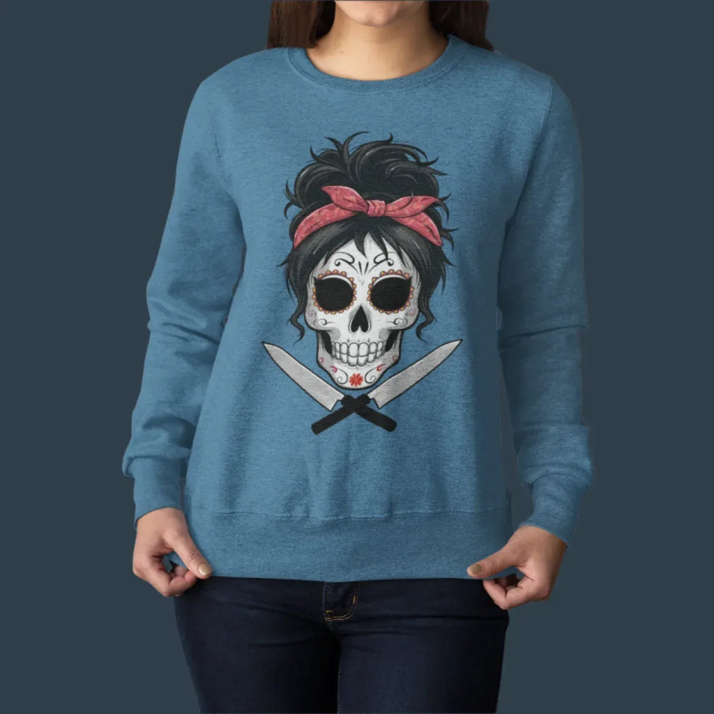 Sugar Skull Chef Chick Unisex Sweatshirt - Odd Chef