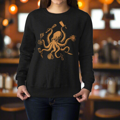 Chef Octopus Orange Unisex Sweatshirt