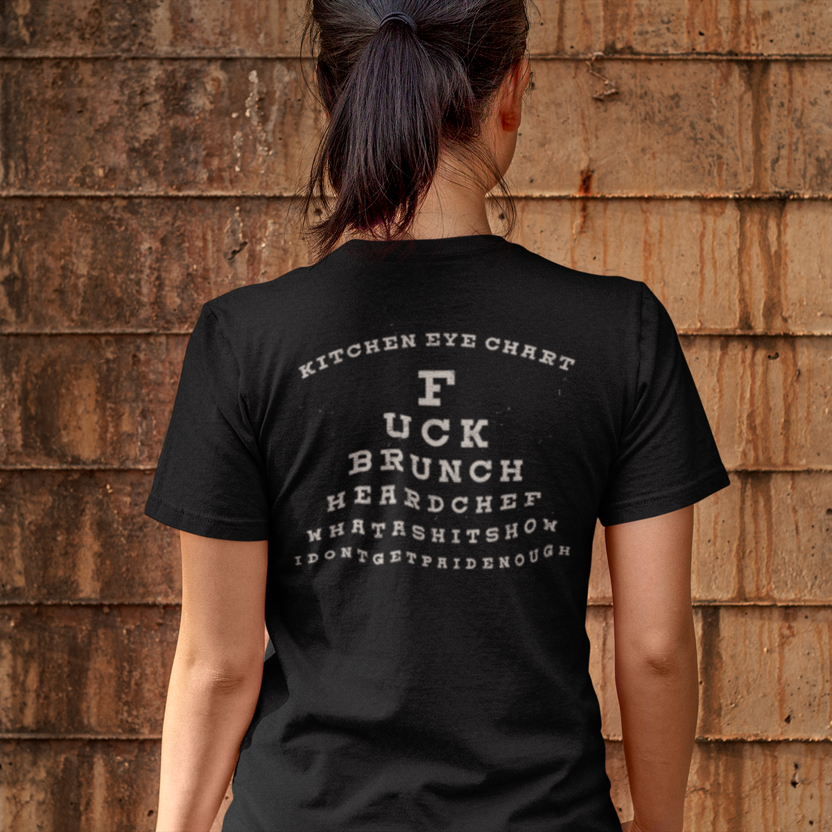 BACK PRINT Kitchen Eye Chart Unisex Tee