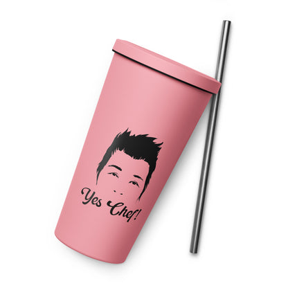 Chef Jackie Insulated tumbler with a straw