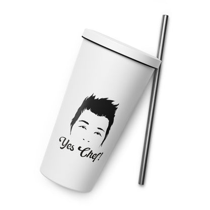 Chef Jackie Insulated tumbler with a straw