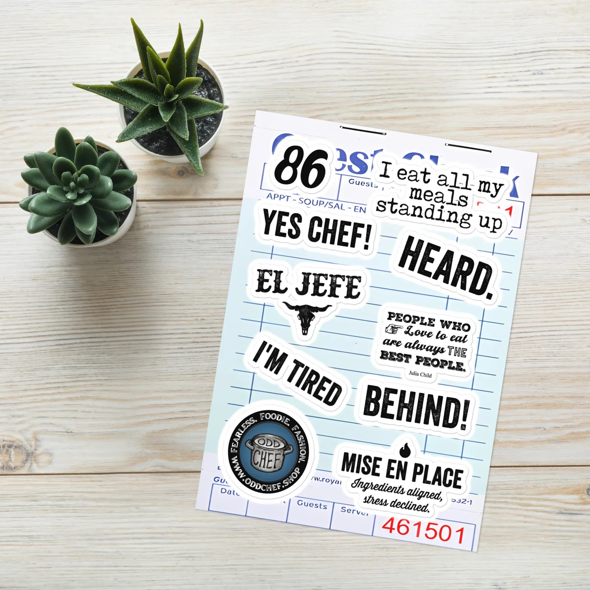 Chef Sticker Sheet 1 - Odd Chef