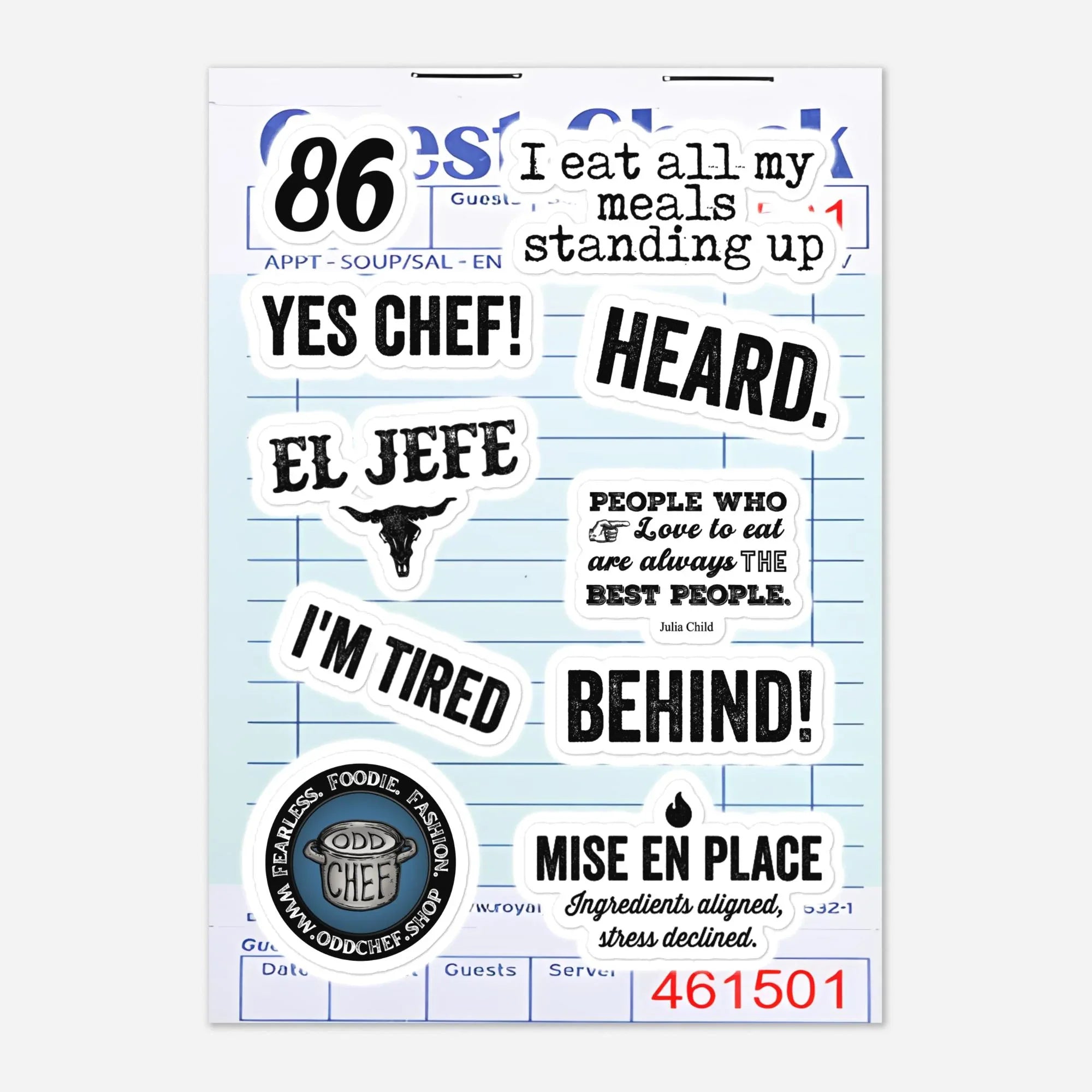 Chef Sticker Sheet 1 - Odd Chef