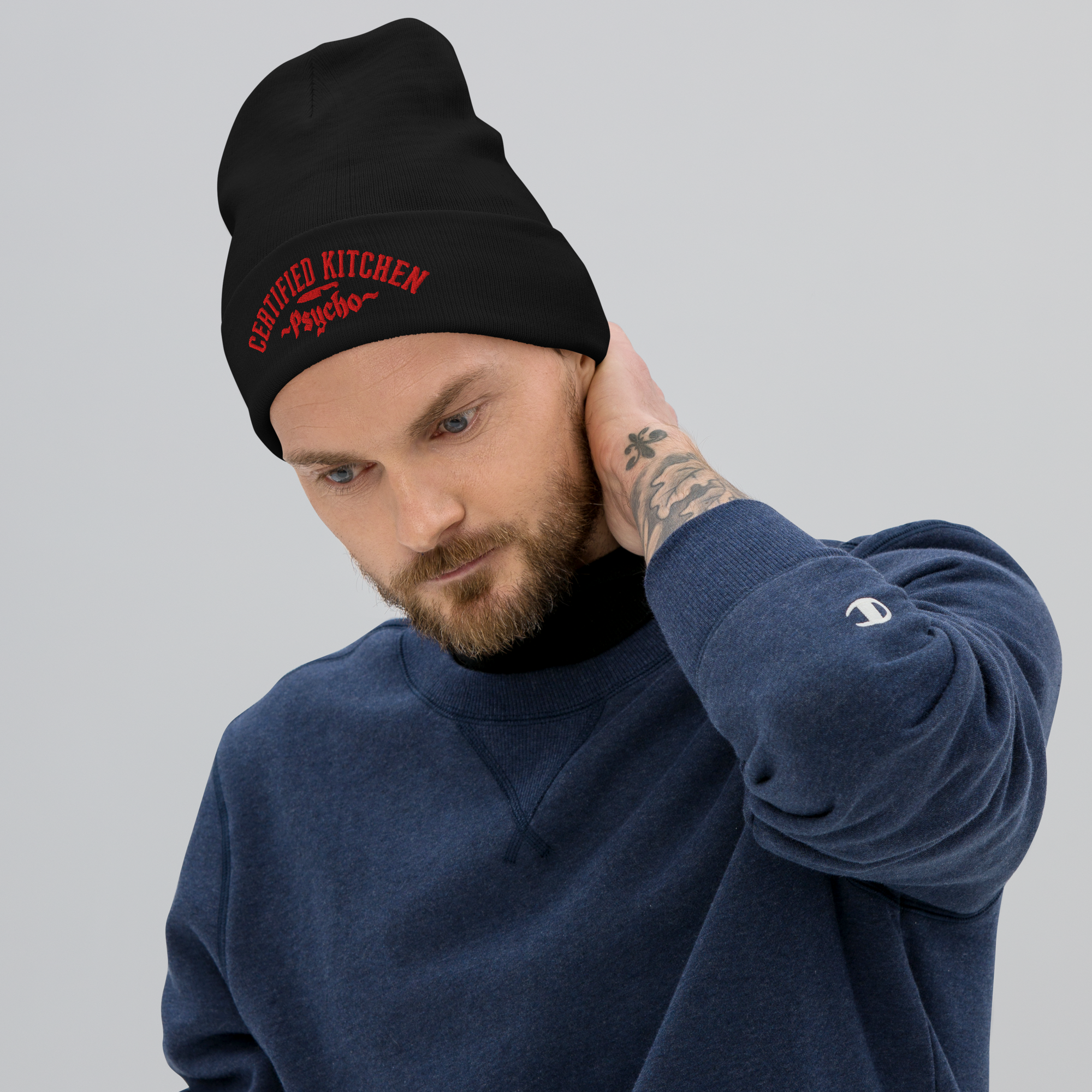 Kitchen Psycho Embroidered Beanie