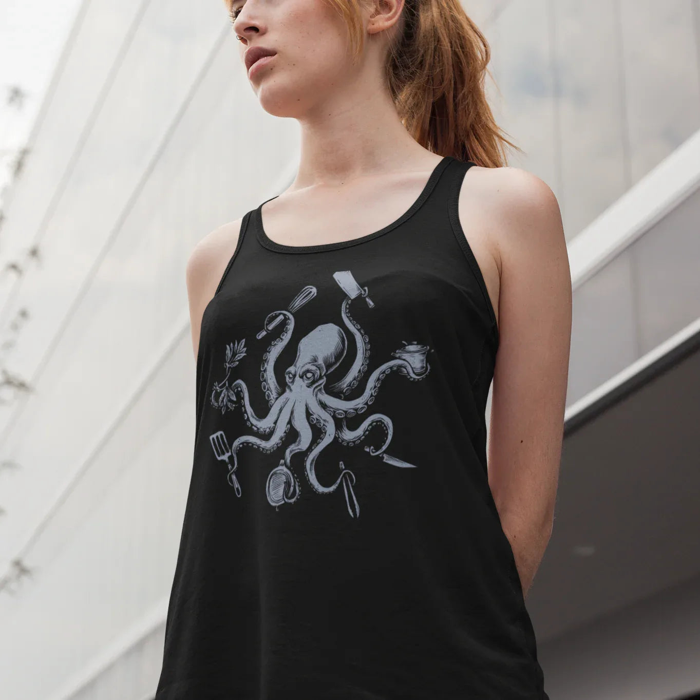 Chef Octopus Women’s Fitted Racerback Tank Top - Odd Chef