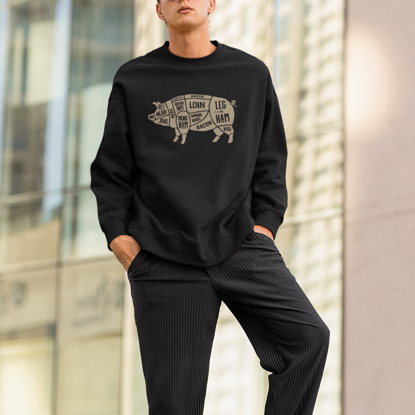 Pig Butcher Cuts Unisex Sweatshirt