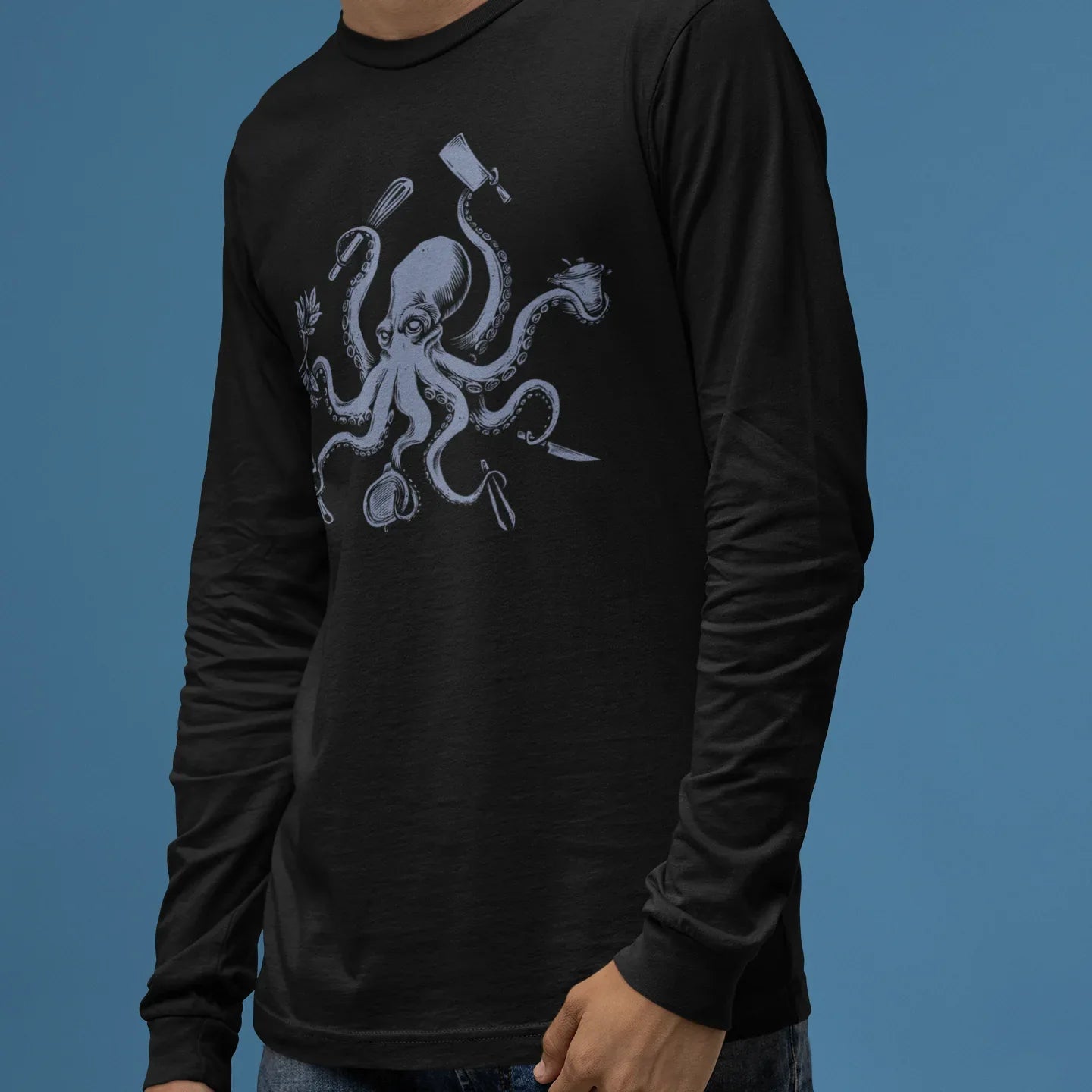 Octopus Chef Unisex Long Sleeve Tee - Odd Chef
