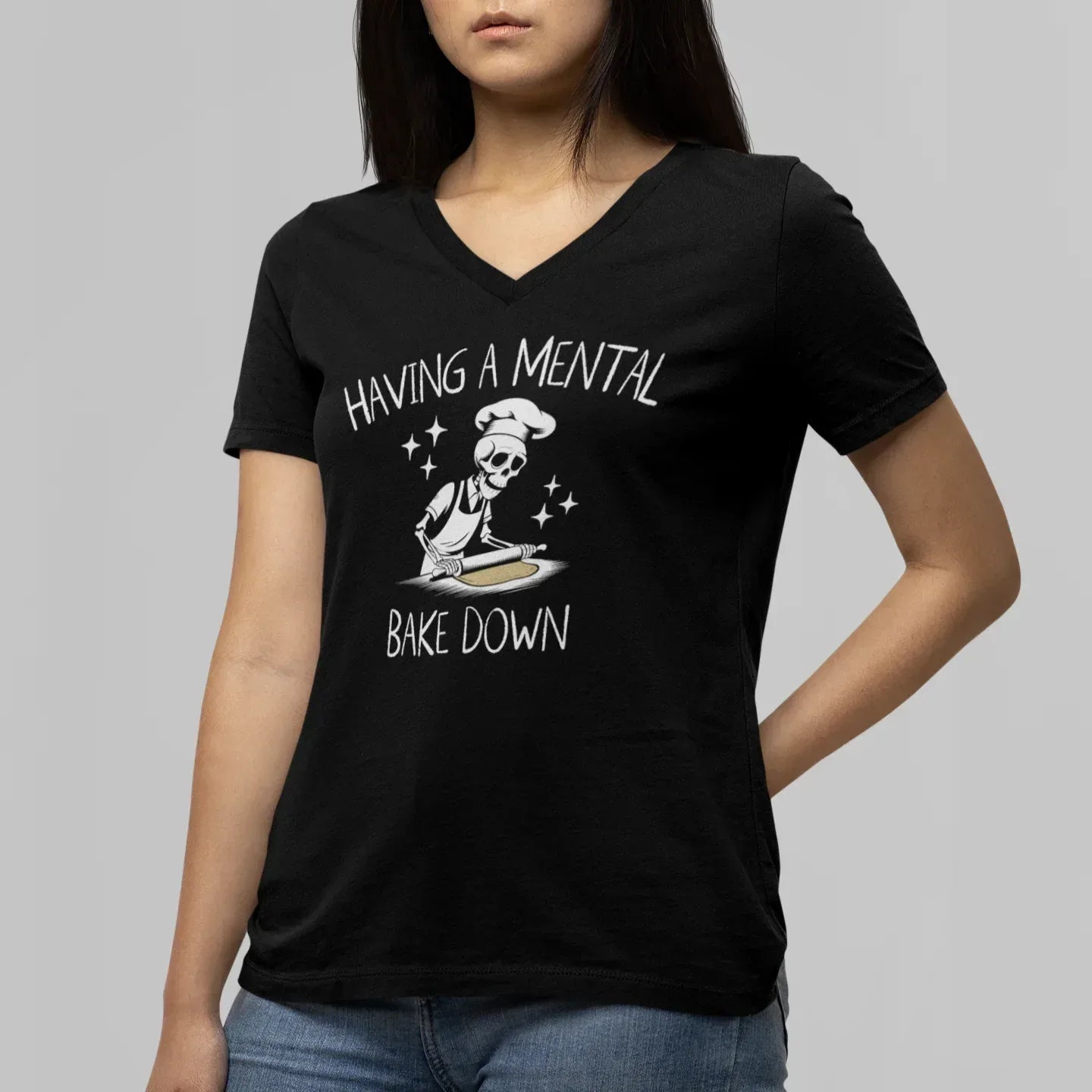 Mental Bake Down Women’s Relaxed V-neck Tee - Odd Chef