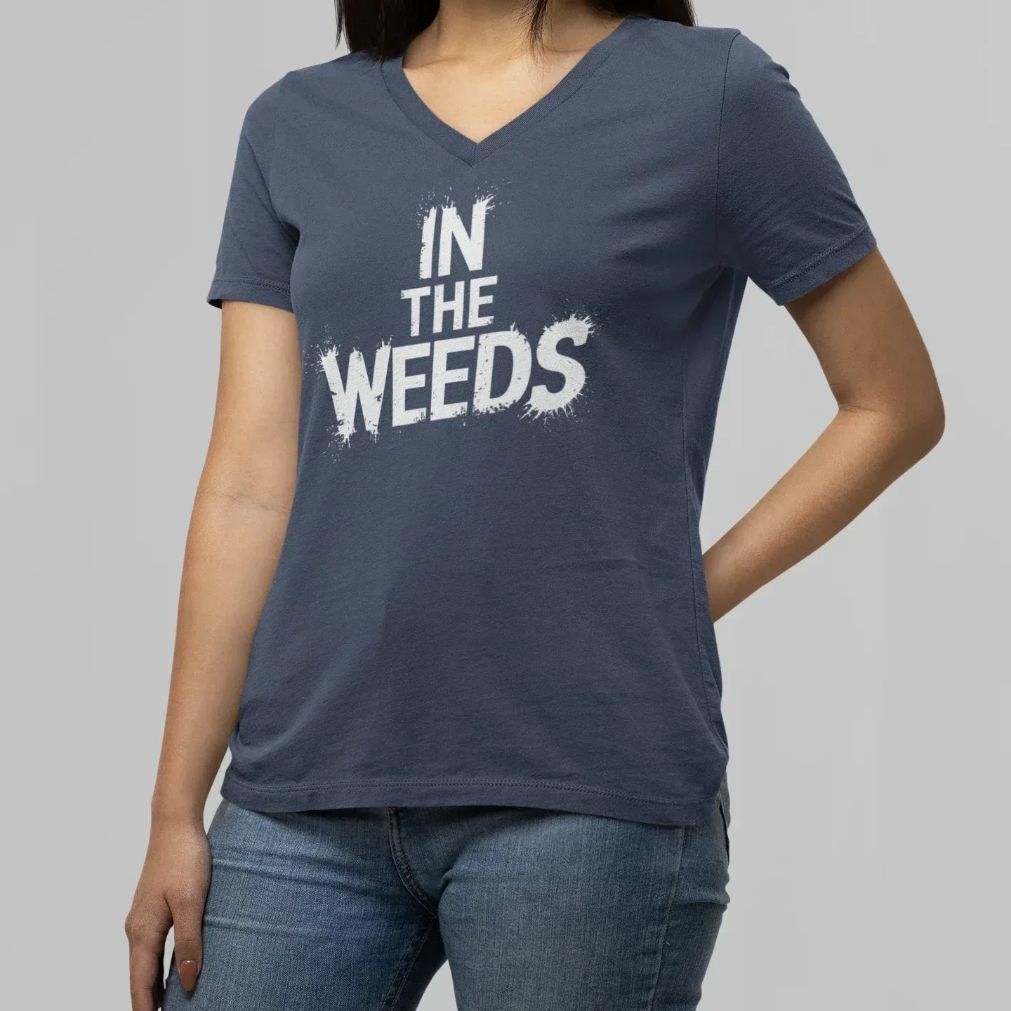 In The Weeds Women’s Relaxed V-neck Tee - Odd Chef