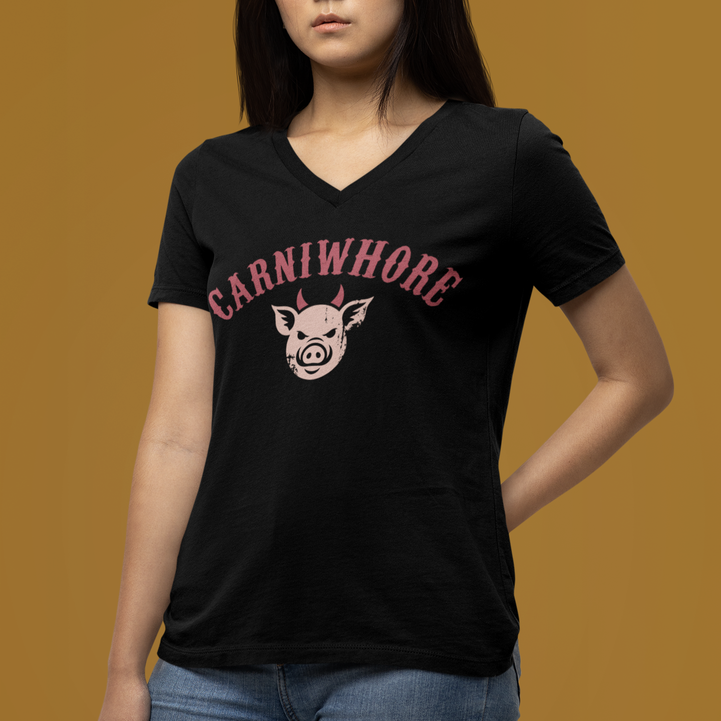 Carniwhore Women’s relaxed V-neck Tee