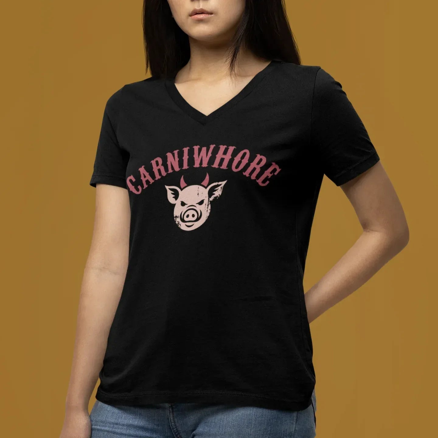 Carniwhore Women’s relaxed V-neck Tee - Odd Chef