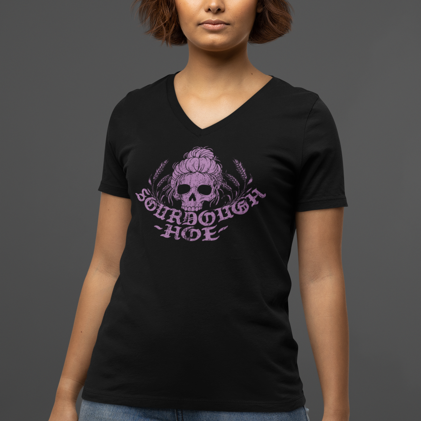 Sourdough Hoe Skull Women’s Relaxed V-neck Tee