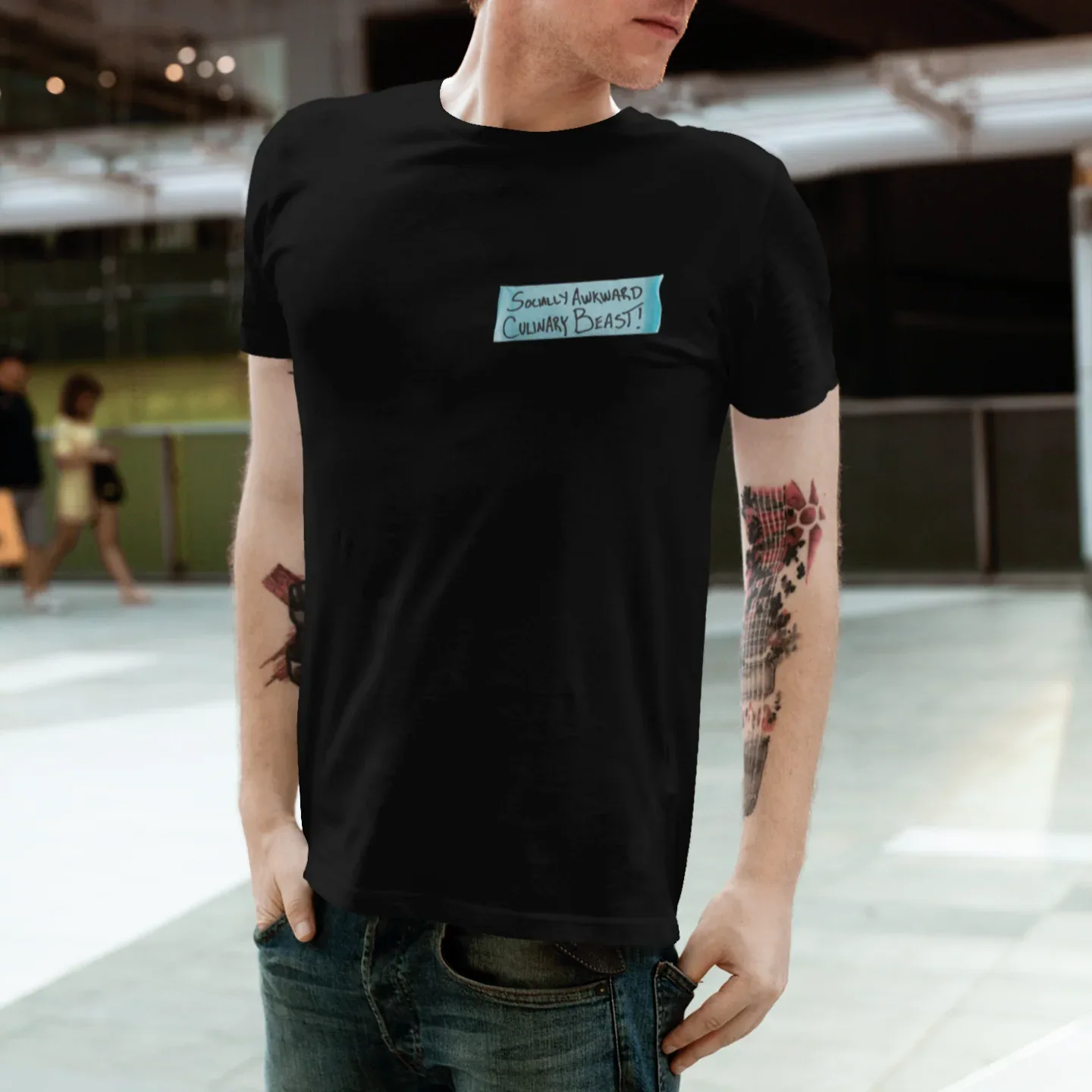 Socially Awkward Label Tape Chef Unisex Tee - Odd Chef