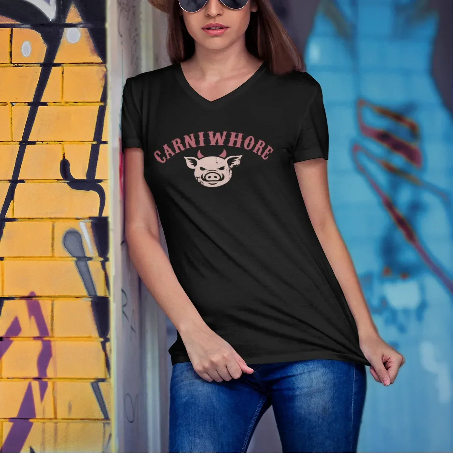 Carniwhore Women’s relaxed V-neck Tee - Odd Chef