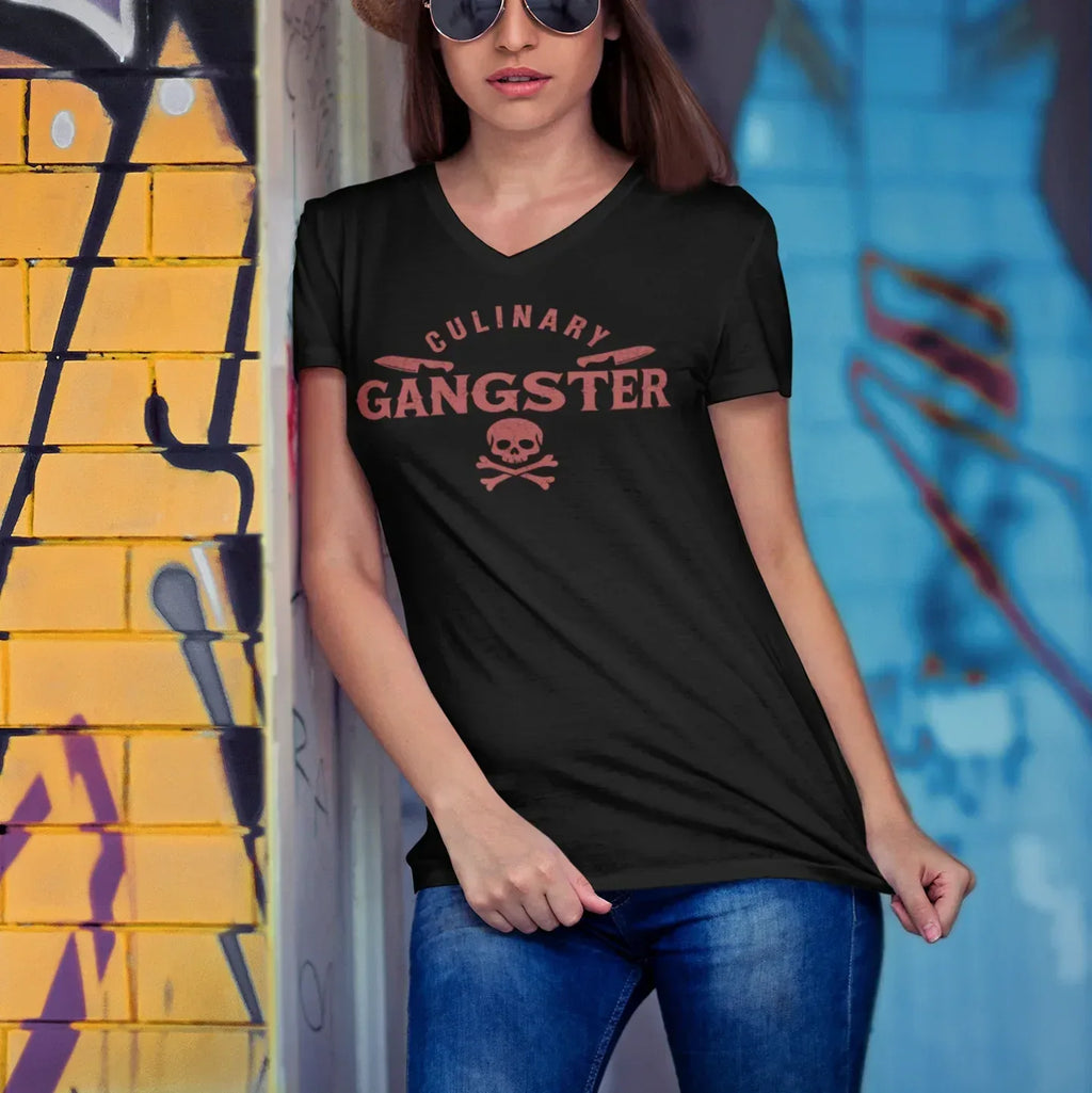 Culinary Gangster Women’s relaxed V-neck Tee - Odd Chef