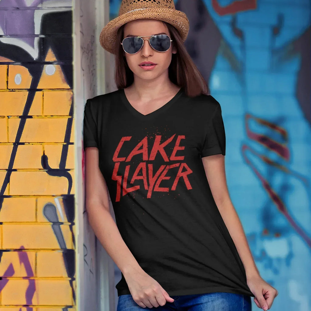 Cake Slayer Women’s Relaxed V-neck Tee - Odd Chef