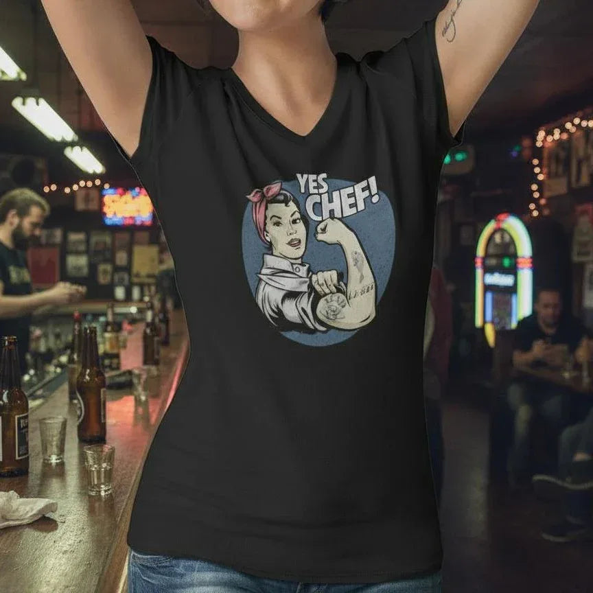 Chef Rosie Women’s Relaxed V-neck Tee - Odd Chef