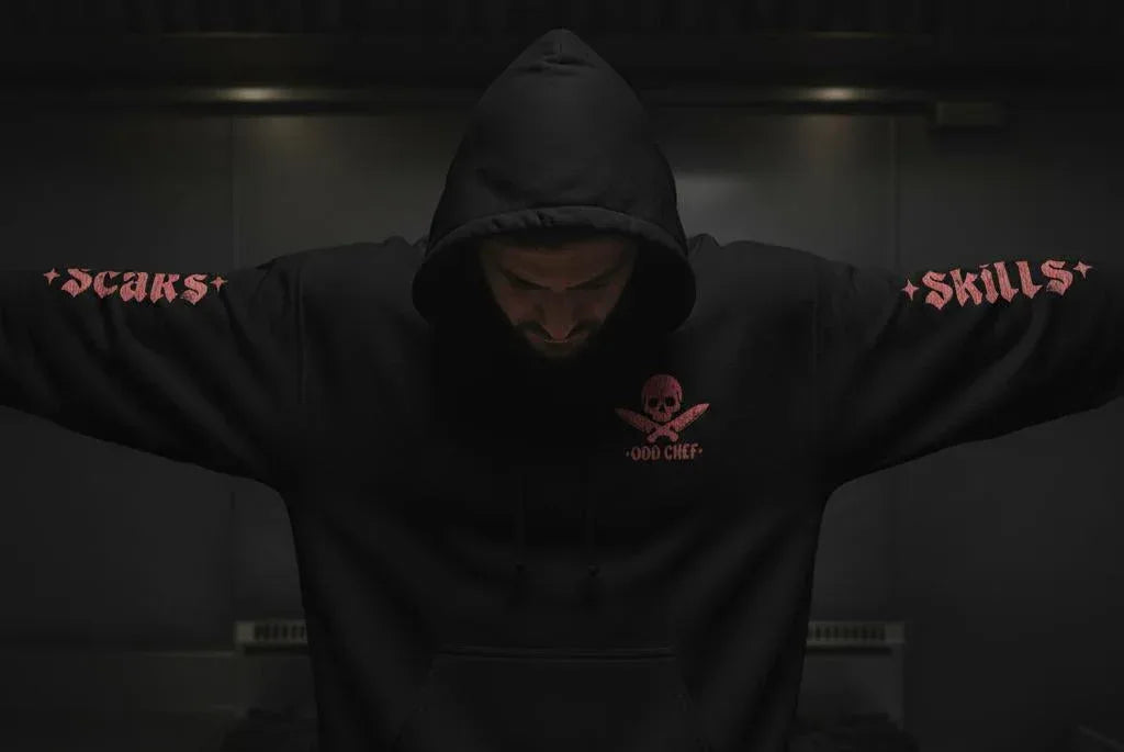 Official Edition Meat-Red Skull & Crossed Knives Unisex Hoodie - Odd Chef