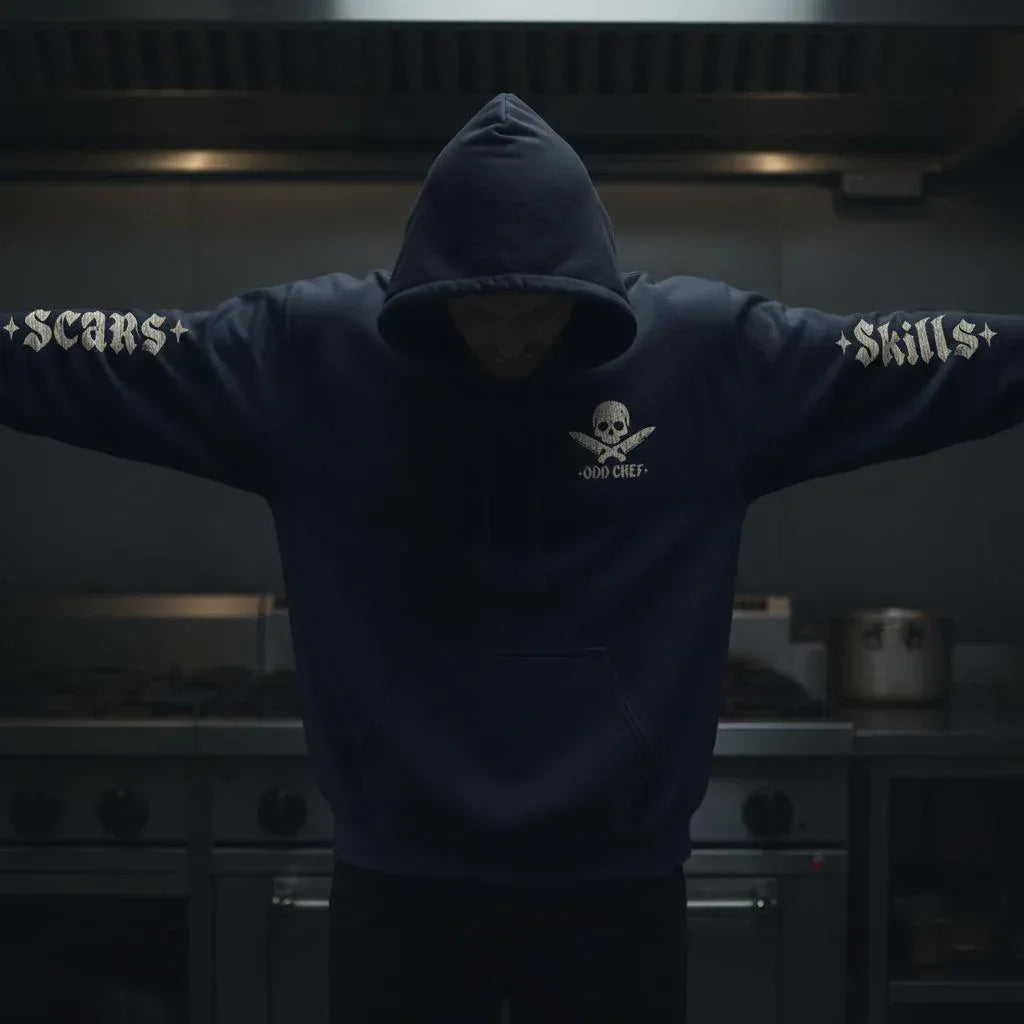 Official Edition Bone-White Skull & Crossed Knives Unisex Hoodie - Odd Chef