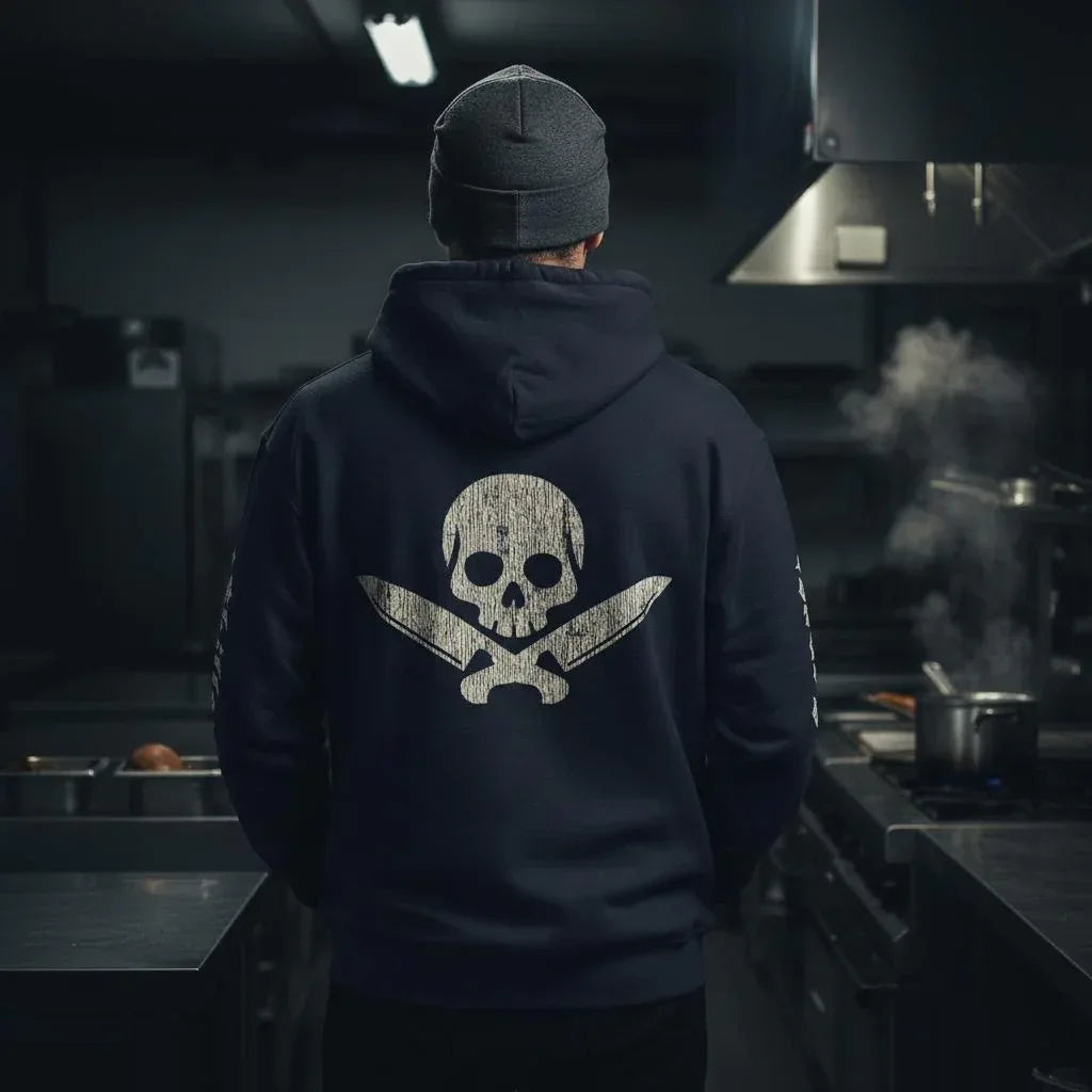 Official Edition Bone-White Skull & Crossed Knives Unisex Hoodie - Odd Chef