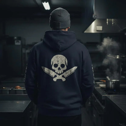 Official Edition Bone-White Skull & Crossed Knives Unisex Hoodie - Odd Chef