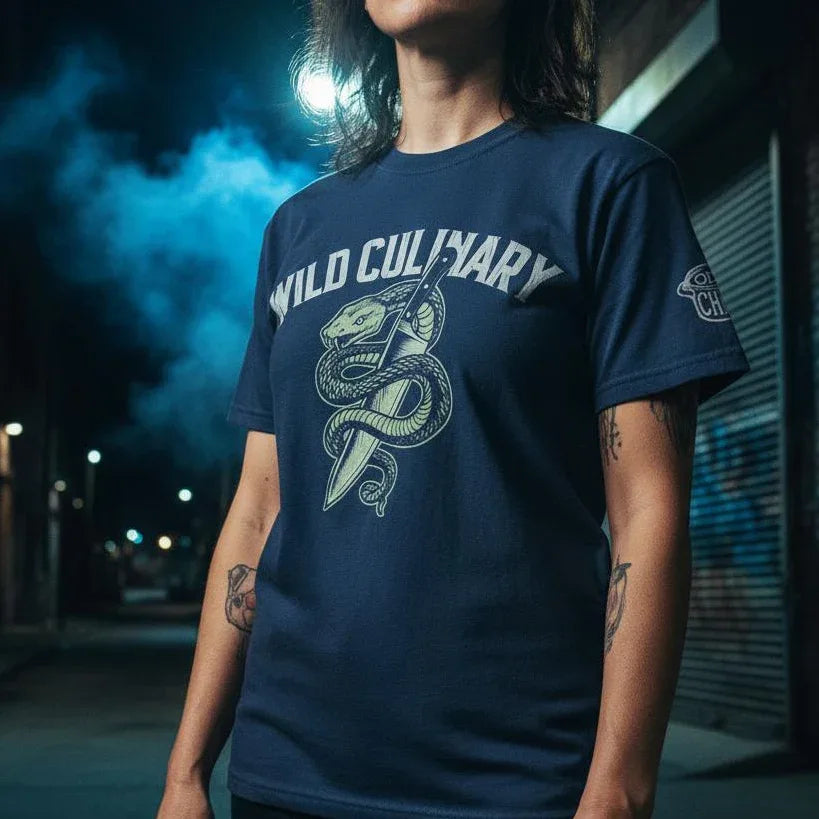 Wild Culinary Serpent Heavyweight Streetwear Tee - Odd Chef