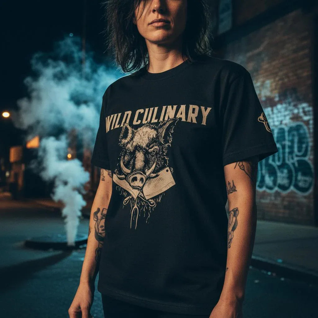 Wild Culinary Boar Heavyweight Streetwear Tee - Odd Chef