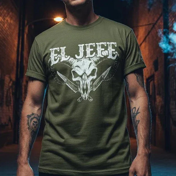 El Jefe Ram Skull Heavyweight Streetwear Tee - Odd Chef