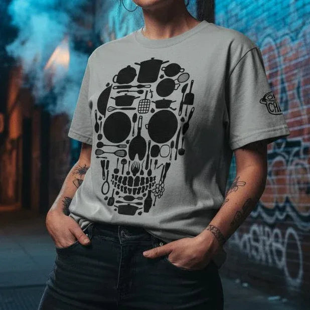 Kitchen Skull Heavyweight Streetwear Tee - Odd Chef
