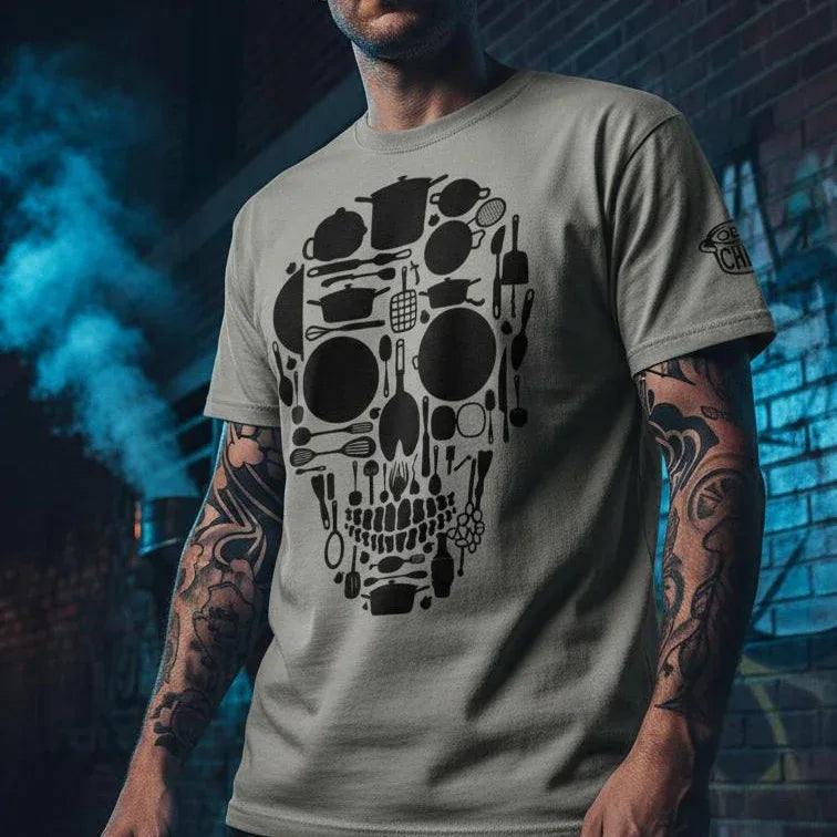 Kitchen Skull Heavyweight Streetwear Tee - Odd Chef
