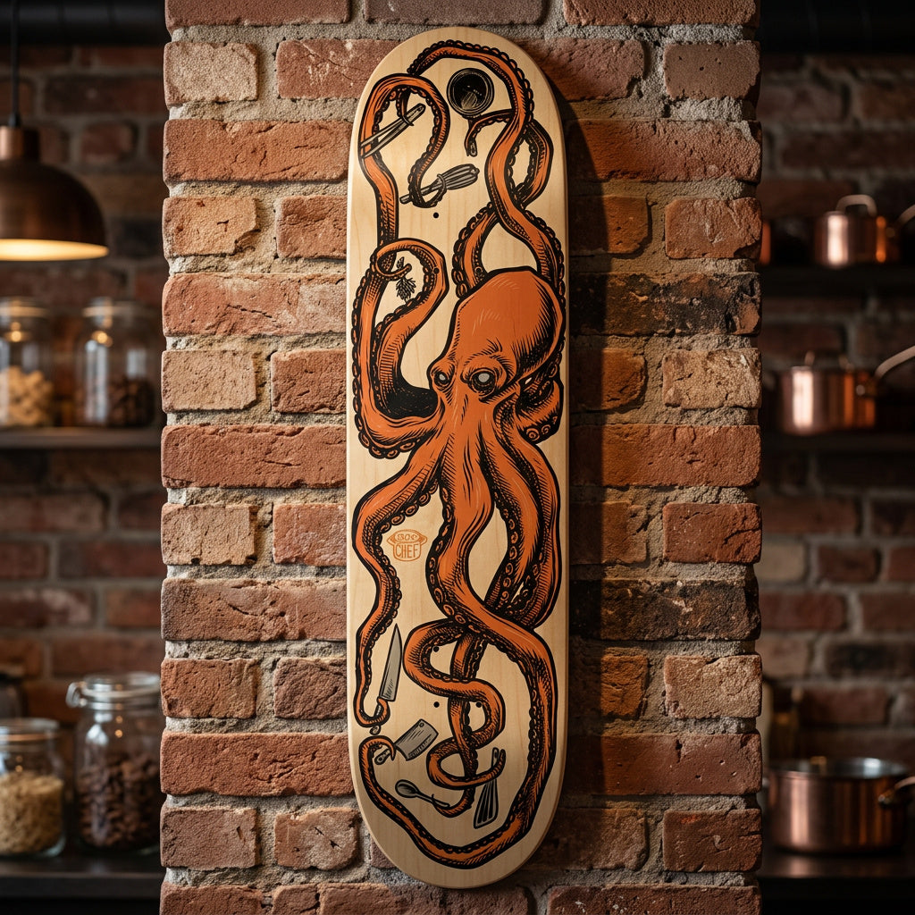 Octo-Chef Natural Skateboard Deck