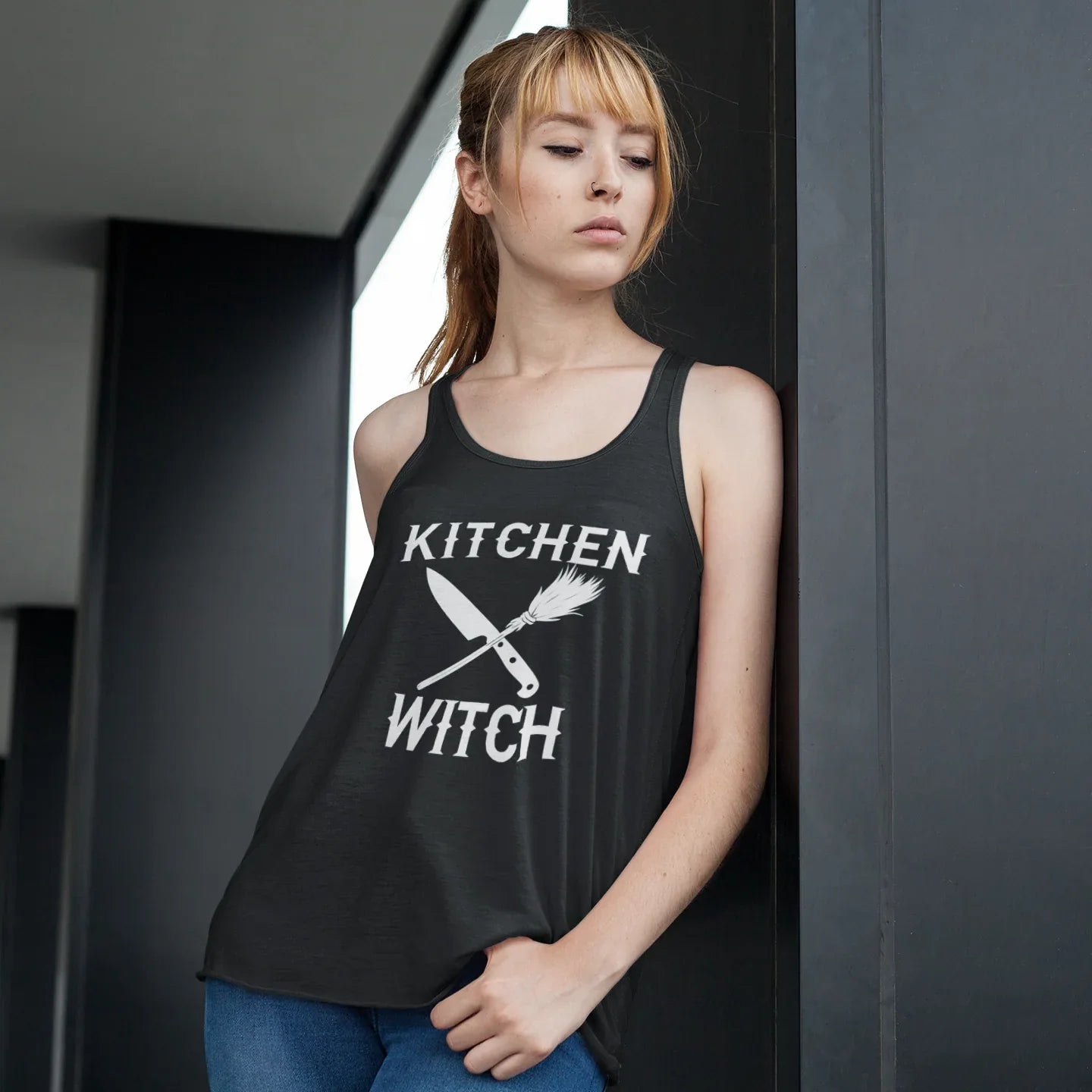 Kitchen Witch Women’s Fitted Racerback Tank Top - Odd Chef