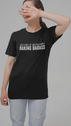 Socially Awkward Baking Badass Unisex t-shirt