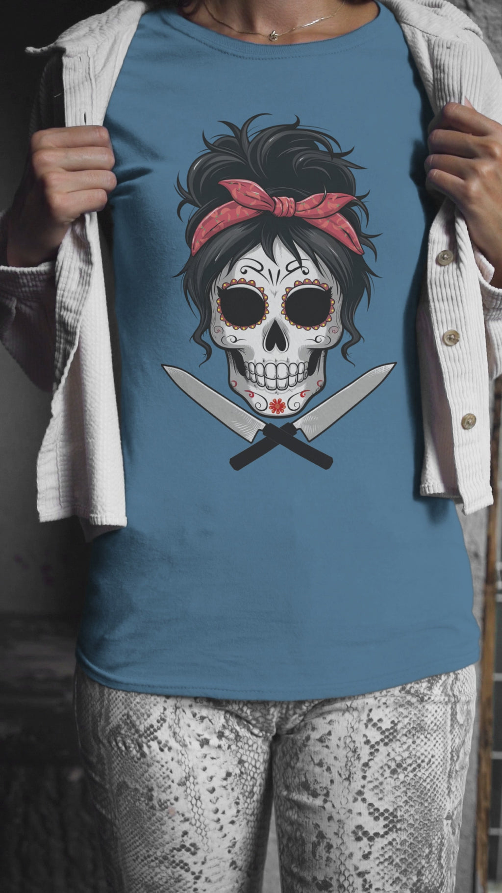 Sugar Skull Chef Women's Relaxed Tee