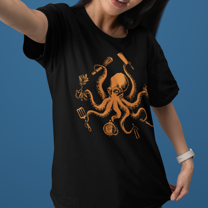 Chef Octopus Orange Unisex Tee