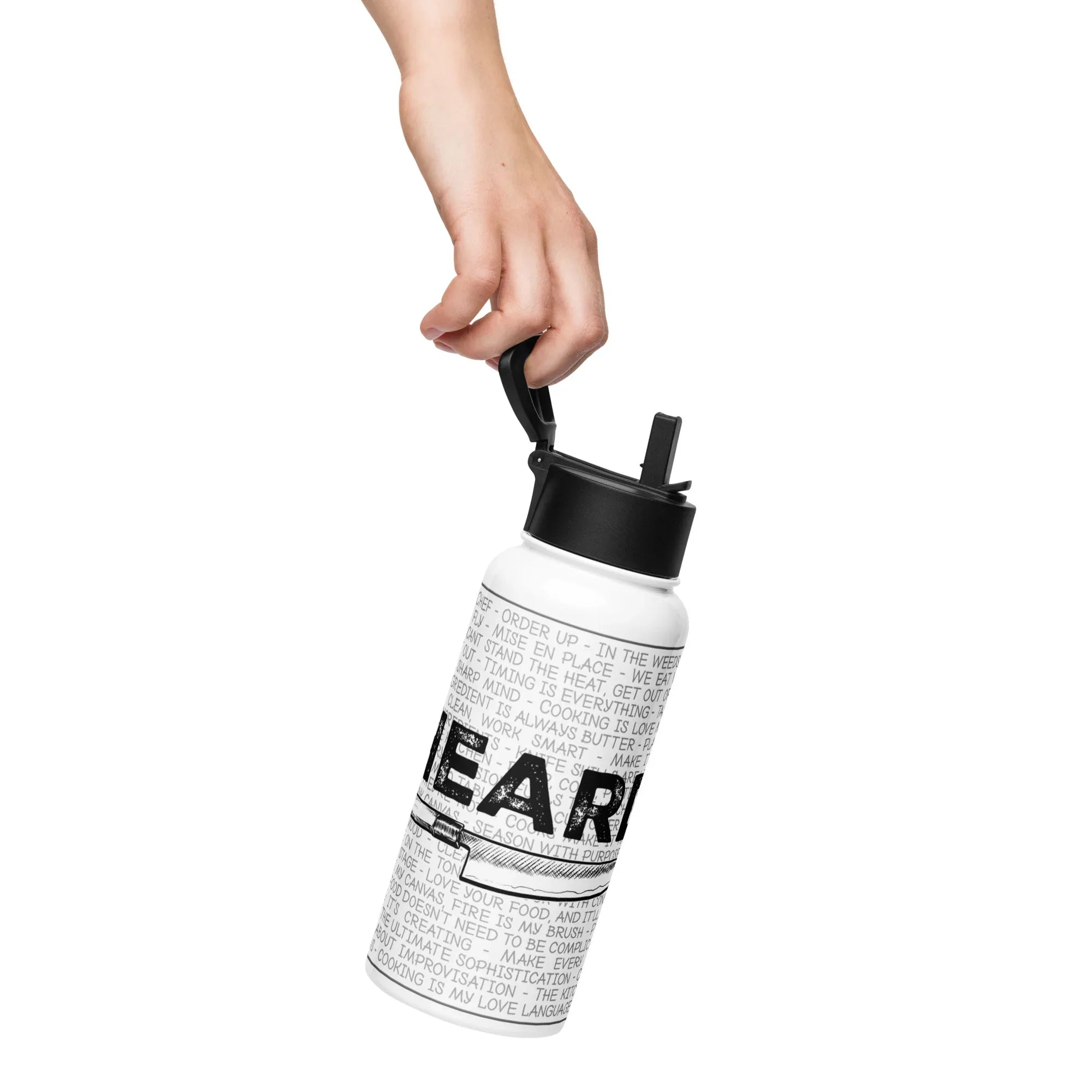 Heard Stainless steel water bottle with a straw lid - Odd Chef