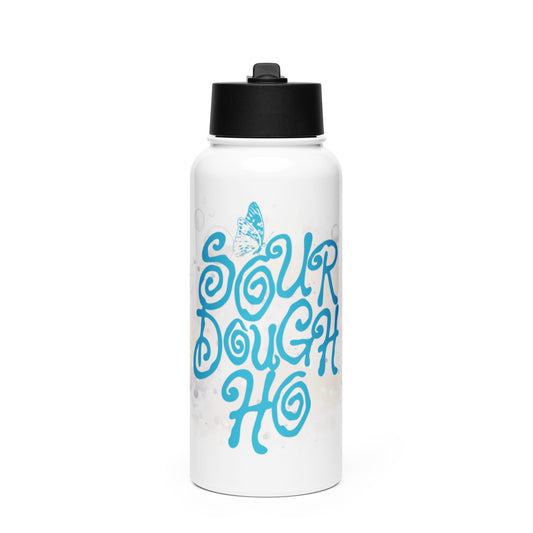 Sourdough Ho Stainless steel water bottle with a straw lid