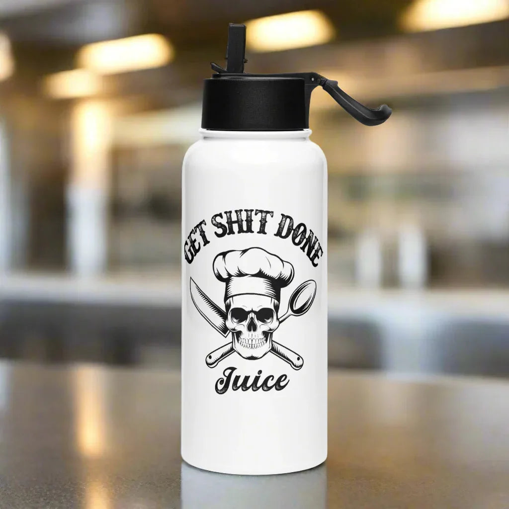 Get Shit Done Stainless steel water bottle with a straw lid - Odd Chef