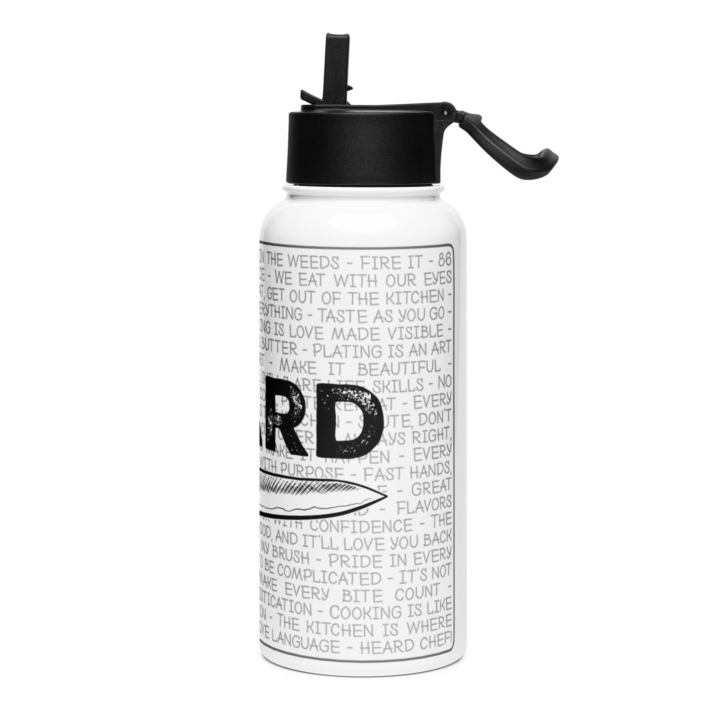 Heard Stainless steel water bottle with a straw lid