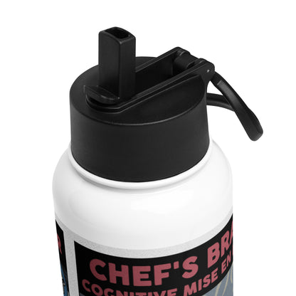 kitchen Comic #1 Stainless steel water bottle with a straw lid