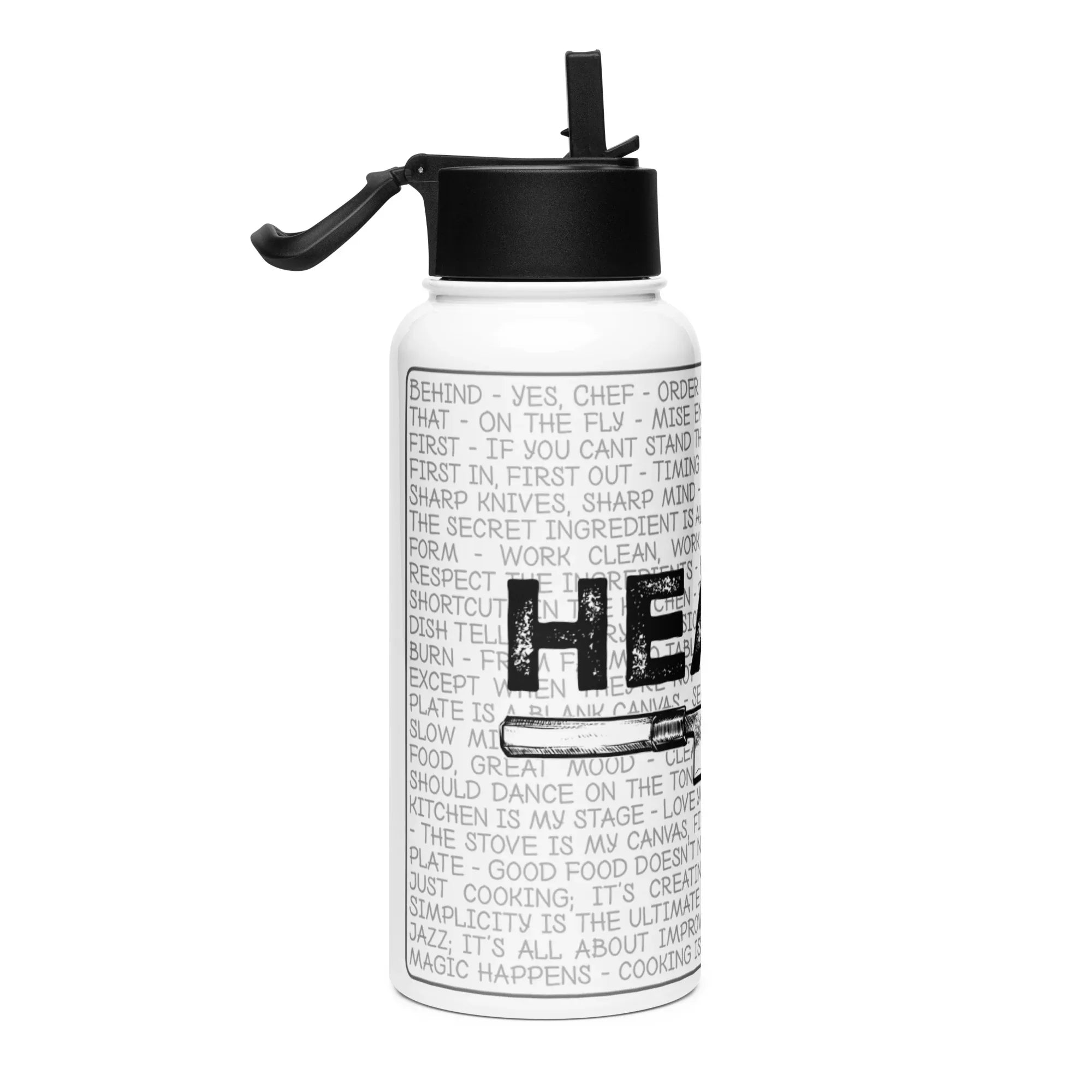 Heard Stainless steel water bottle with a straw lid - Odd Chef