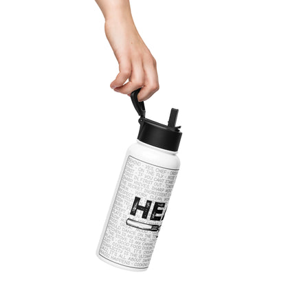 Heard Stainless steel water bottle with a straw lid