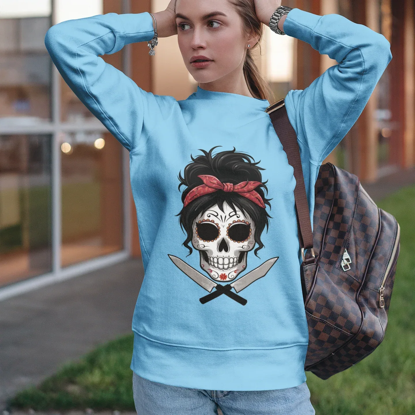 Sugar Skull Chef Chick Unisex Sweatshirt - Odd Chef